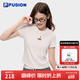 FILA FUSION斐乐田曦薇同款女子针织短袖衫2026夏季新简约时尚修身T恤 云白色-WT M 165/84A/M