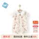 舒贝怡婴儿衣服夏季薄款新生儿连体衣短袖哈衣女宝宝爬爬服 杏色  66cm