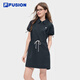 FILA FUSION潮牌连衣裙26夏季新款女士梭织时尚宽松工装裙