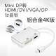 奕普MiniDP转HDMI VGA转换器笔记本雷电扩展坞macbookair电脑Pro转接头适用Surface转接口高清电视 minidp转hdmi/vga/dvi/dp合金银