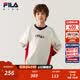 FILA 斐乐童装男大童长袖T恤2026夏季新款纯棉休闲宽松上衣 云菇白-WT 140