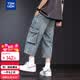 唐狮（TonLion）2026夏季新款牛仔中裤男直筒宽松阔腿工装七分裤子潮流时尚