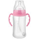 贝儿欣（BABISIL） 奶瓶婴儿宽口径PP吸管奶瓶180ml/300ml 粉红色 180ml-2个装