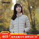 黑冰26新款户外女轻量薄款立领鹅绒600蓬内胆防风防静电羽绒服F8161KH 浅灰 M