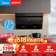 美的（Midea）【价保618】抽吸排油烟机 家用厨房 升级23风量侧吸式挥手智控脱排吸油烟机CXW-280-J25S PRO