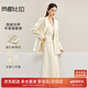尚都比拉时尚西装套装女春秋款通勤西服外套马甲A字裙子三件套 燕麦色 L