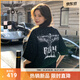 BOY LONDON【满天星】夏季男女同款短袖渐变烫钻印花时尚T恤N01107 黑色 S