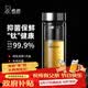 希诺抗菌玻璃杯双层防烫办公车载水杯男高档泡茶杯子父亲节礼物