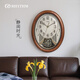 丽声（RHYTHM）报时挂钟木质创意客厅表静音挂表家居装饰钟37.8cm 4MJ407WD06