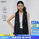 艾诺丝雅诗【商场同款】2026年夏季新款通勤100%棉V领牛仔马甲外套50421537 暮色蓝 S