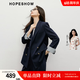 红袖（hopeshow）巨好看的小西装外套2026春季新款女装正肩戗驳领显瘦通勤百搭上衣 藏青495 S