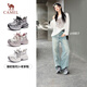 骆驼（CAMEL）银月2+老爹鞋女厚底增高休闲鞋 L26A283076 灰/枪/黑 37
