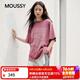 moussy 新品做旧复古汽车字母宽松短袖T恤028JSX90-1050 090粉红色 均码