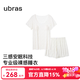 ubras26年新款呼呼薰衣草短袖短裤睡衣女士高端睡衣夏季薄款居家服套装 短袖短裤【带杯】-白底薰衣草 M