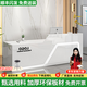 京创逸家公司前台接待台吧台商用柜台桌美容院服装店铺收银台 【UV亮光板】全白 左高 180x60x100cm
