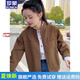 罗蒙（ROMON）品牌复古休闲短款衬衫外套女2026春夏新款小个子时尚显瘦夹克 咖啡色 3XL 135-145斤