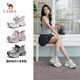 骆驼（CAMEL）银月2+老爹鞋女厚底增高休闲鞋 L26A283076 珍珠白 37