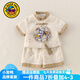 G.duck周岁礼服男女宝宝夏季婴儿衣服分体儿童唐装套装中式百天满月抓周 咖色BX25263 90 尺码1~2岁【 80-90cm】cm