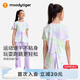moodytiger女童燕尾短袖T恤26年夏季新款运动速干防晒吸汗分叉印花上衣