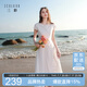 三彩【理想裙】2026夏季新款圆领短袖A字裙连衣裙小白裙简约气质长裙M