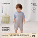 babylove婴儿连体衣夏季薄款透气竹丽尔短袖哈衣爬服宝宝休闲睡衣短袖睡袍