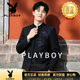 花花公子（PLAYBOY）中山装男士青年新中式国风刺绣西装套装结婚礼服唐装古装汉服外套 黑色 （外套+马甲+裤子） M