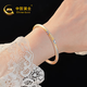 中国黄金（CHINA GOLD）莫比乌斯足银手镯女描金新中式镯子七夕情人节礼物送女友老婆生日 足银莫比乌斯纹珐琅描金手镯27±1g+证书礼盒