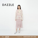 DAZZLE地素2026夏季修身褶皱肌理半身长裙鱼尾裙女 粉红色 S