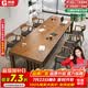 果漫（Goomer）大型实木会议桌洽谈桌简约大板商务开会办公桌椅组合 1.8桌+岛椅