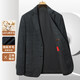皮尔卡丹（pierre cardin）新款格纹两粒扣羊毛西装外套商务休闲西服男灰格厚52