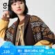 金利来g+秋冬季节针织衫男士八角星纹理毛衣外套休闲百搭上衣新复古回潮 深棕-97 L 175/92A 推荐135-150斤