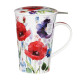 丹侬（DUNOON） 英国骨瓷茶杯 创意马克杯带盖带茶漏杯子情侣杯办公室水杯泡茶杯 花卉440ml