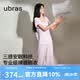 ubras26年新款呼呼薰衣草短袖短裤睡衣女士高端睡衣夏季薄款居家服套装 短袖长裤【带杯】-紫底薰衣草 L