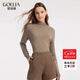 歌莉娅（GOELIA）羊绒衫女穿搭半高领内搭打底衫套头上衣10NL5J890 91W深杏 S