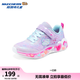Skechers斯凯奇儿童闪灯鞋女童秋冬时尚亮灯公主中大童休闲运动鞋302696L 薰衣草色/多彩色/LVMT 32