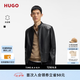 雨果博斯HUGO【七夕礼物】【羊皮革】男26秋季新立领简约修身皮衣夹克 001-黑色 M