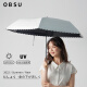obsu日本太阳伞女小巧波点手动遮阳伞夏晴雨两用 白色 金色点防晒伞