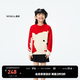 little MO&Co.新年衣服童装秋装男女童毛衣儿童含美丽诺羊毛 大红色 130 130/64
