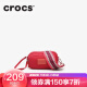 美国品牌 crocs卡骆驰 女包新品2019宽肩带斜挎包女运动休闲女士包包你尼龙单肩斜挎包女胸包小包 嫣红(升级款）