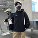 李宁（LI-NING）儿童外套秋季连帽宽松休闲男女童运动风衣户外防风中大童冲锋夹克