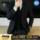 JEEP SPIRIT高端轻奢西服套装男正装休闲礼服修身英伦风吉普英伦西服套装 黑色【品牌优选】 S 衣长65