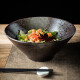 慕质（MUZHI）日式创意拉面碗出口陶瓷大号汤碗复古碗家用牛肉拉面碗 7''复古黑珍珠