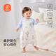 贝瑞加（Babyprints）婴儿长袖睡袍纯棉家居睡衣男女宝宝柔软四季连体衣服透气 蓝100