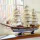 室内（Snnei）韦斯普奇号仿真实木质帆船模型 一帆风顺装饰摆件 开业乔迁礼物 《韦斯普奇号》90cm成品