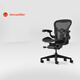 赫曼米勒（HERMAN MILLER）【质保12年】AERON二代人体工学电脑椅可调腰托倾仰玛瑙黑大号