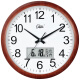 康巴丝（Compas）挂钟客厅 万年历钟表挂墙现代石英钟日历时钟3128Y 木纹日历款
