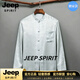 JEEP SPIRIT秋季中国风男装外套盘扣中式立领夹克唐装男士休闲装桑蚕丝唐装 灰色【品牌优选】 L 【120-145斤穿】【品牌优选】