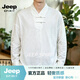JEEP SPIRIT中国风男装唐装男士汉服古装休闲大码服装中式婚礼服装 白色【专柜品质】 M