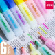 得力（deli） 大容量荧光笔 糖果色荧光标记笔 学生用粗头重点标记笔 彩色记号笔 6色/套装 S628