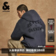 杰克·琼斯（JACK&JONES）男装冬季棉服内里加绒连帽口袋字母刺绣印花纯色外套225409038 E44黑砂色 M （175）